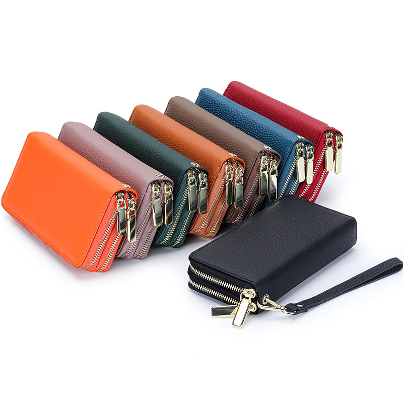 Women's Outside Leather Long Large Capacity Double Ladies Wallets