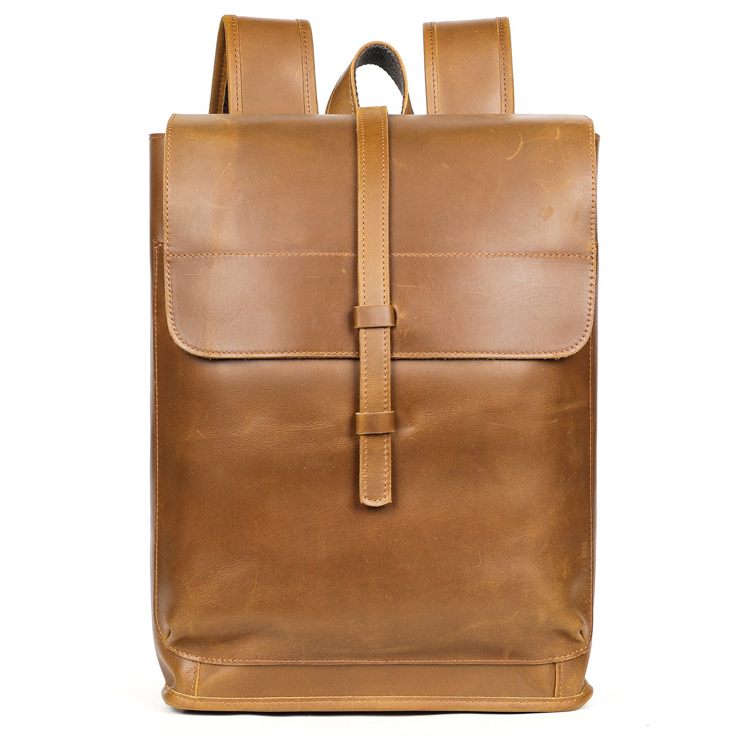 Men's Leather Crazy Horse Large Capacity Computer Backpacks