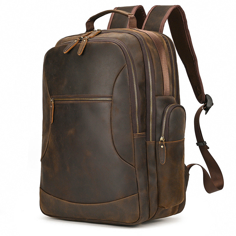 Men's Horse Leather Vintage Genuine Large Capacity Backpacks