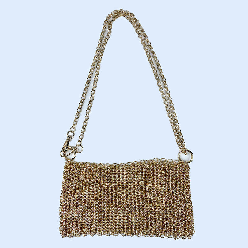 Shiny Hand-woven Metal Sequins Scale Hollow Crossbody Bags