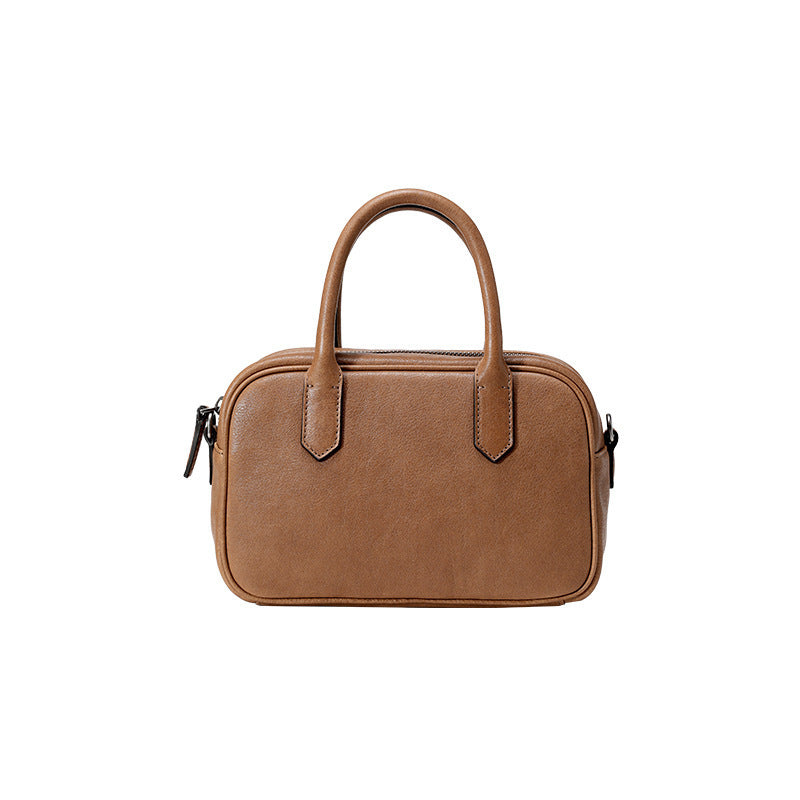 Wide Narrow Top Layer Vegetable Tanning Leather Handbags