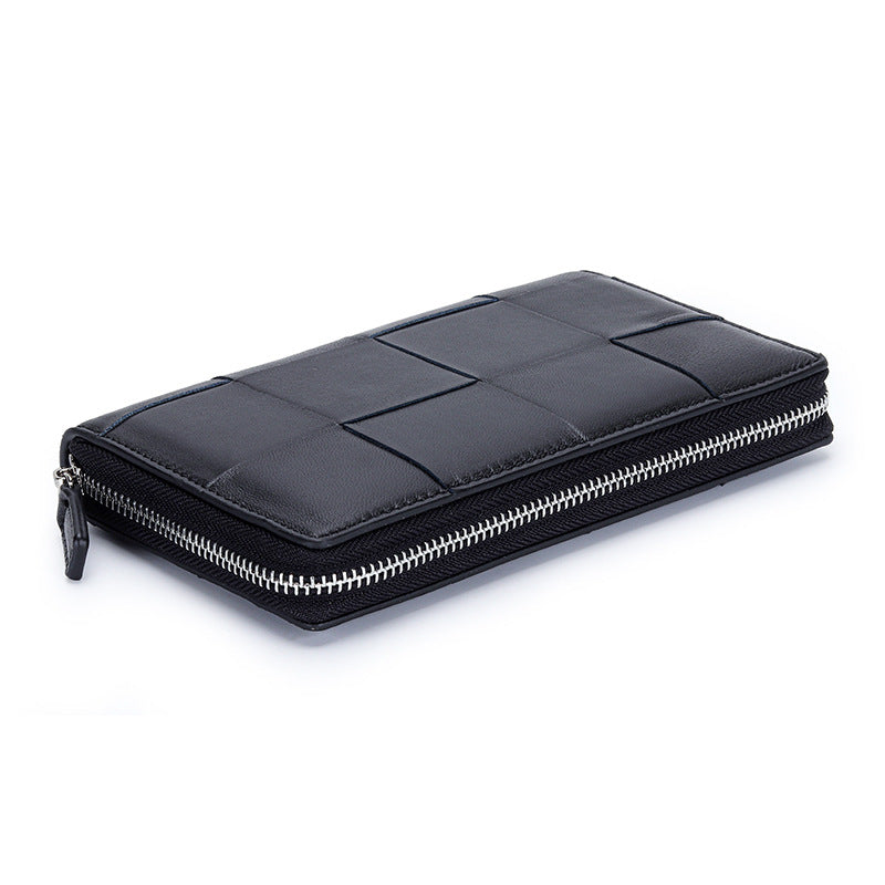 Leather Long Sheepskin Woven Fashion Clutch Ladies Wallets