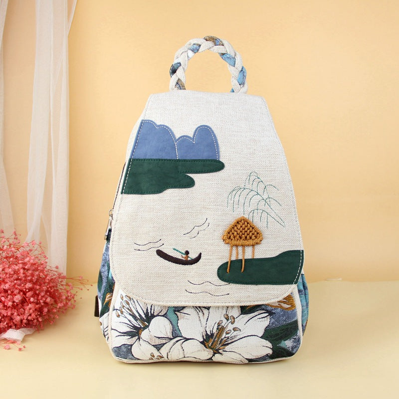 National Fashion Chinese Style Landscape Fresh Backpacks