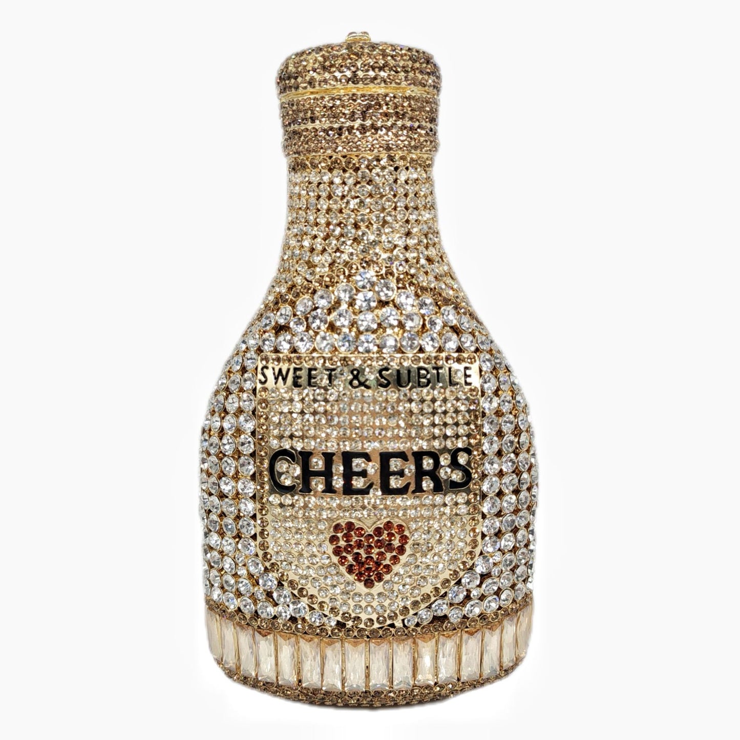 Women's Wei Champagne Bottle Rhinestone Banquet Crystal Bags