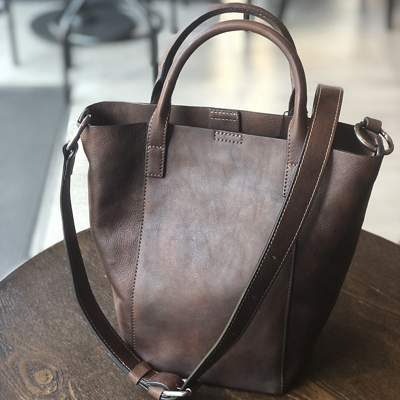Top Layer Leather Simple Genuine Mother Retro Leisure Handbags