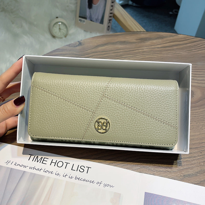 Women's Long Large Capacity Versatile Soft Cowhide Card Holder