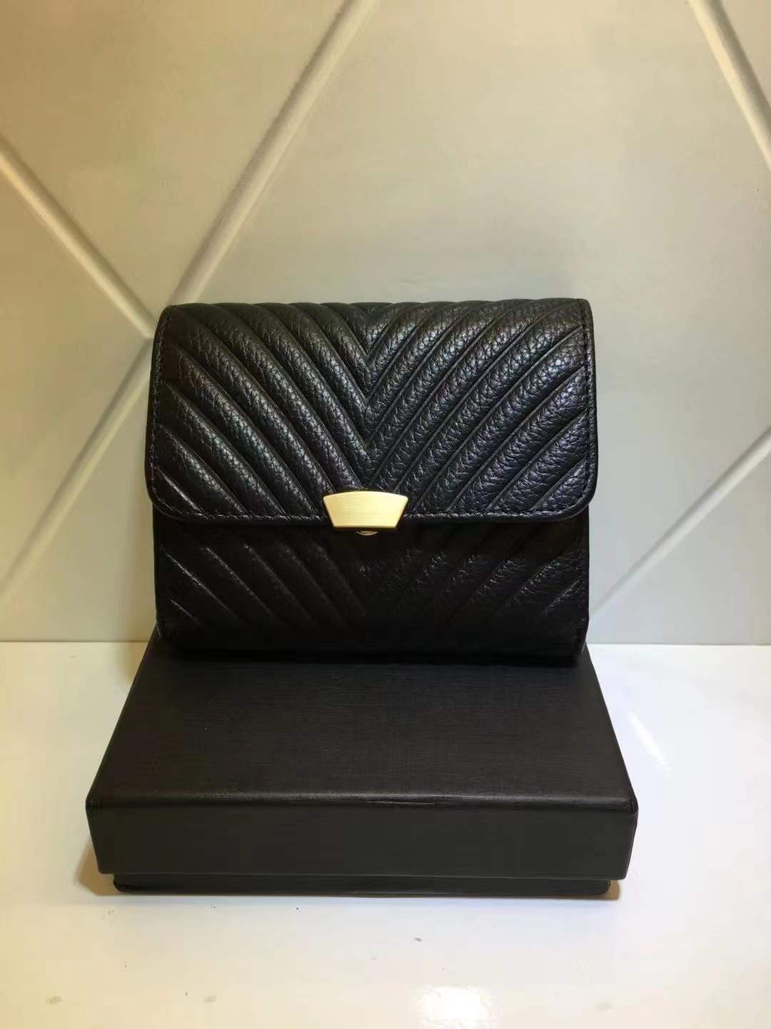 Fashion Korean Style Cowhide Three Fold Short Ladies Wallets