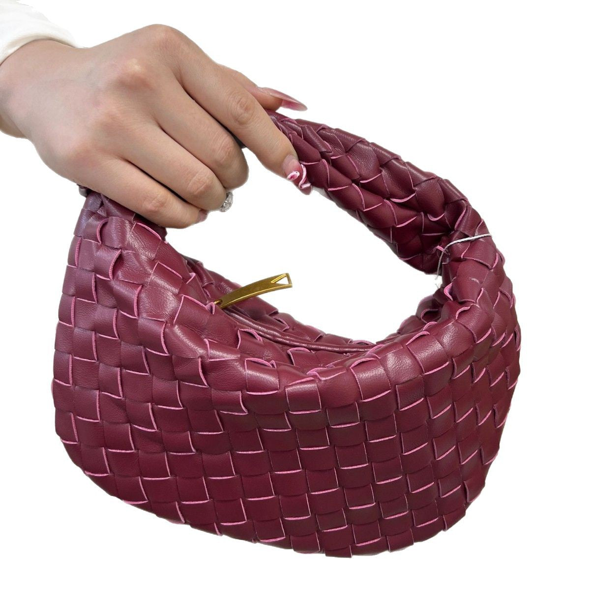 Woven Female Cloud Croissant Hand Holding Handbags
