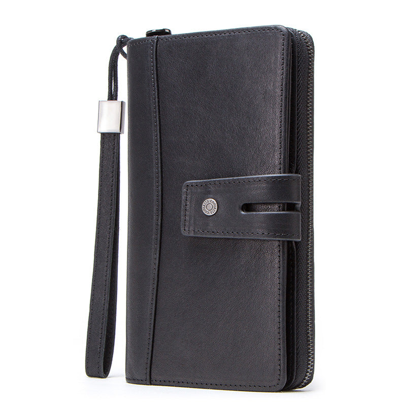 Black Angel Fashion Leather For Man With Wrist Men's Wallets