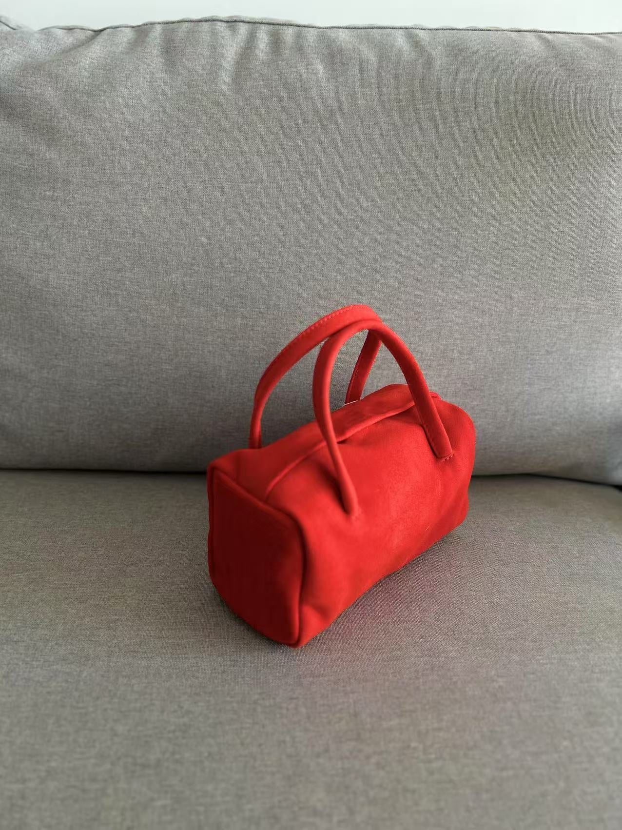 Women's Orange Cute Plant Sheepskin Frosted Toast Handbags