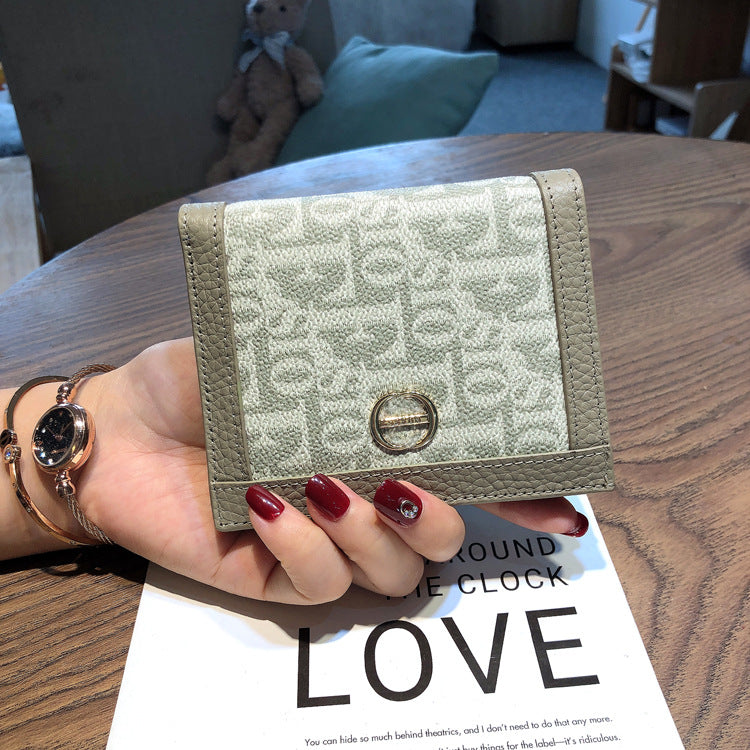 Women's Short Thin Simple Driving License Folding Ladies Wallets