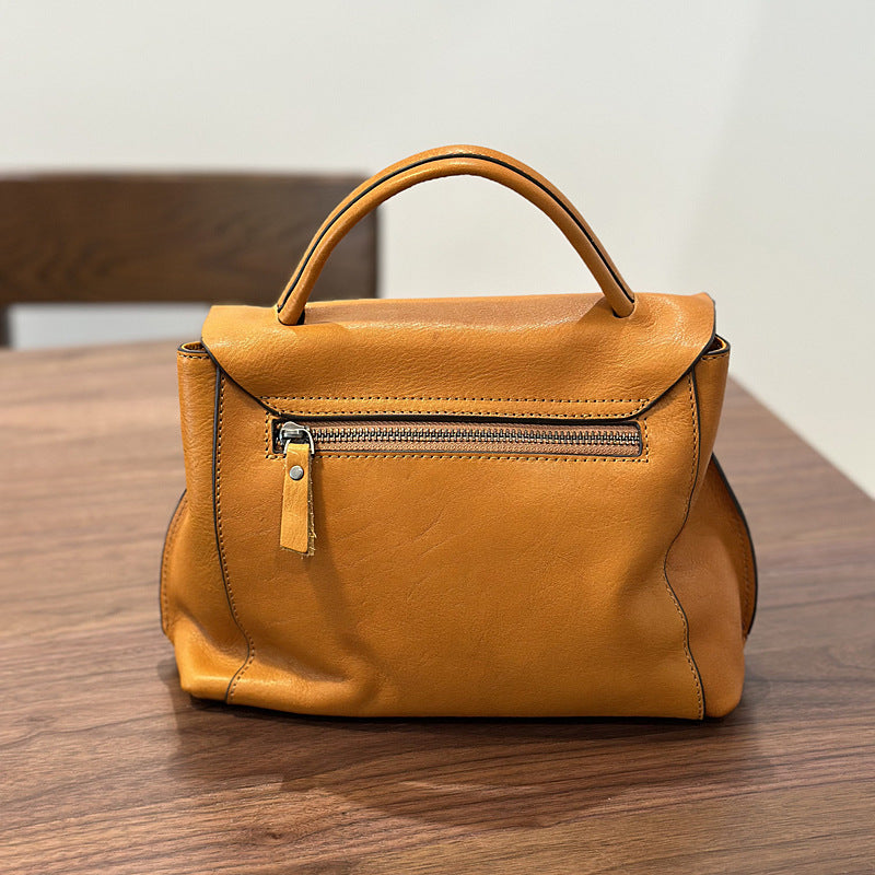 Women's Retro Imported First Layer Vegetable Tanning Handbags