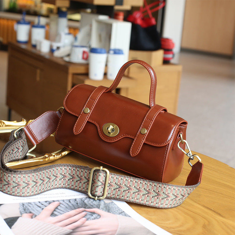 Women's Niche Vintage Cowhide Leather Versatile Shoulder Bags
