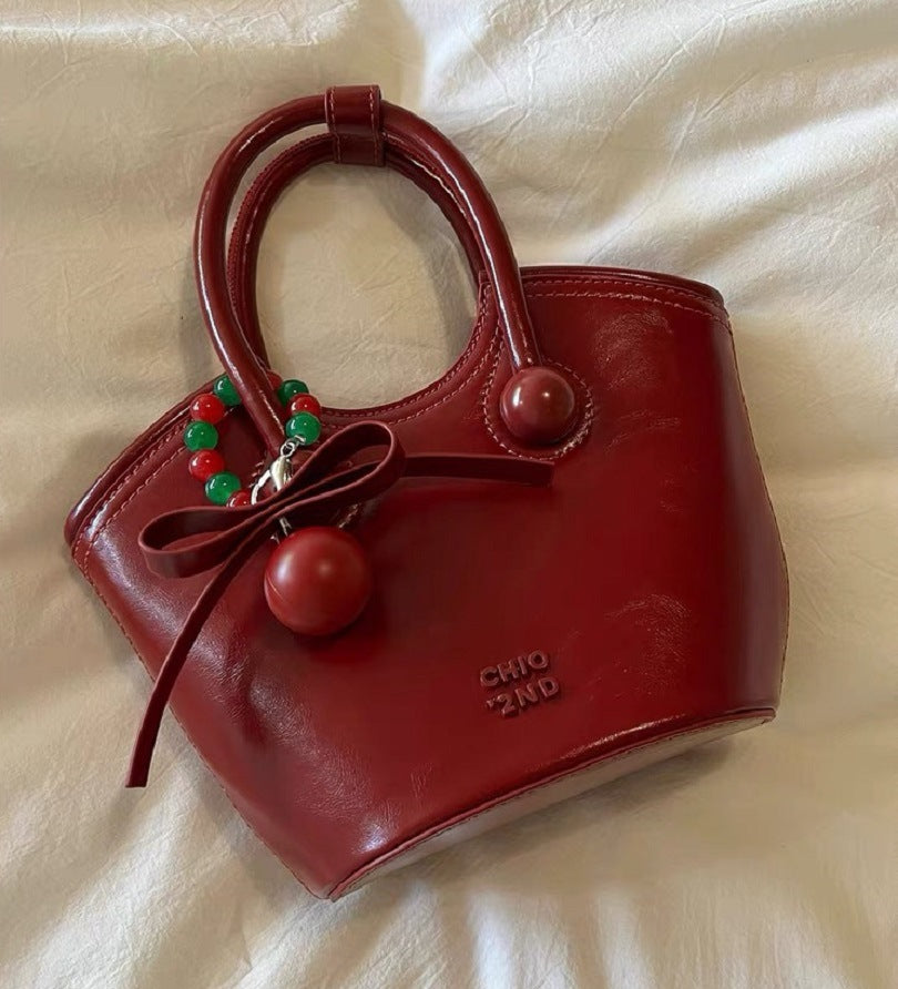 Women's Attractive Cherry Love Hand-held One Crossbody Bags