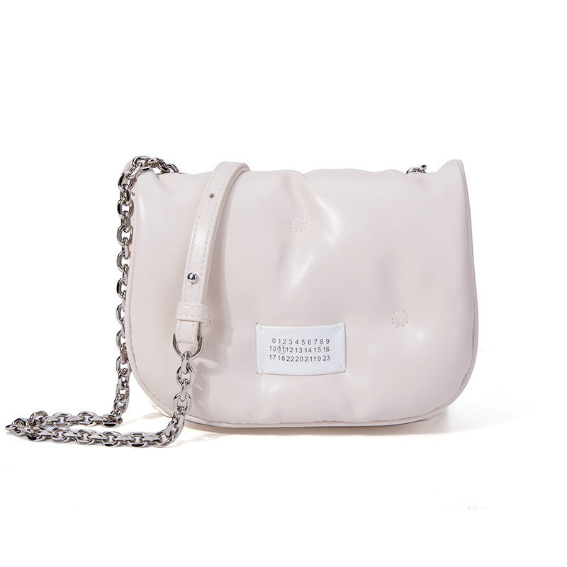 Women's Chain Fashionable Soft Leather Underarm High Shoulder Bags