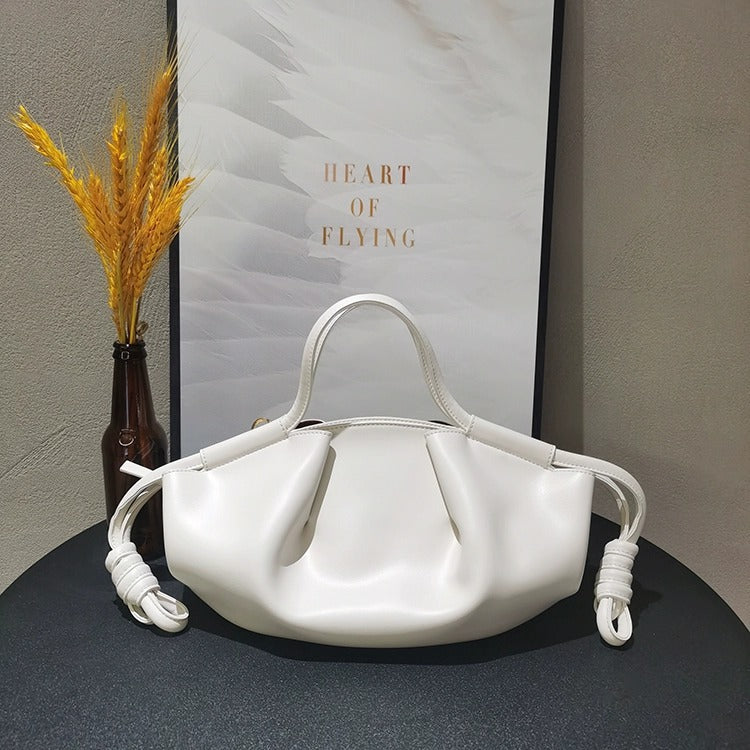 Senior Sense Dumpling Genuine Leather Portable Tote Bags