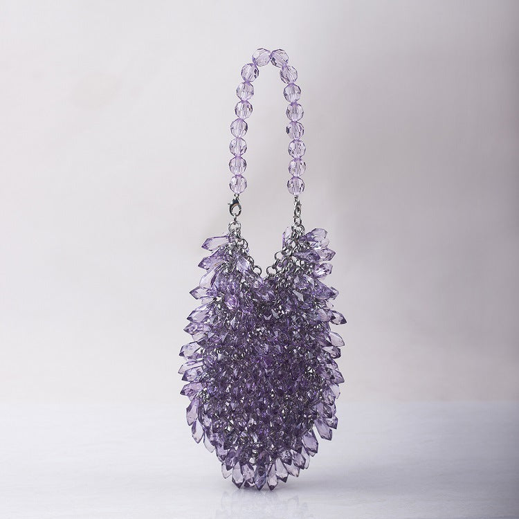 Women's Hand-woven Transparent Crystal Acrylic Water Drop Handbags