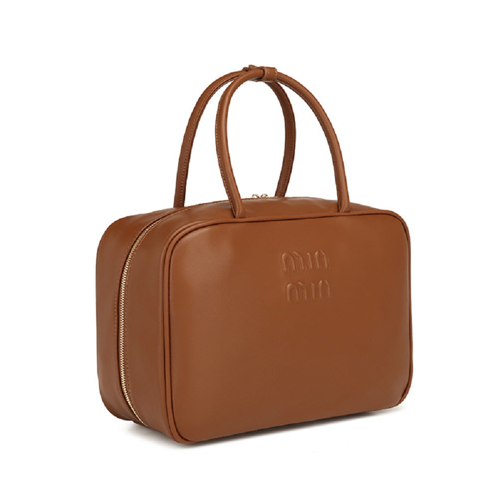 Women's Retro Large Capacity Bowling Boston Portable Handbags