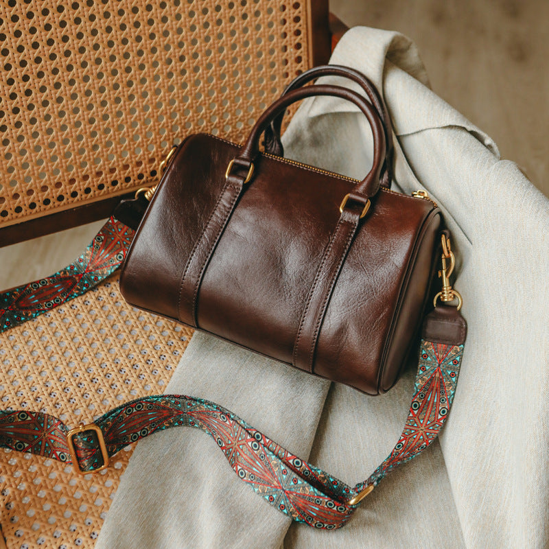 Women's Artistic Retro Handmade First Layer Cow Handbags