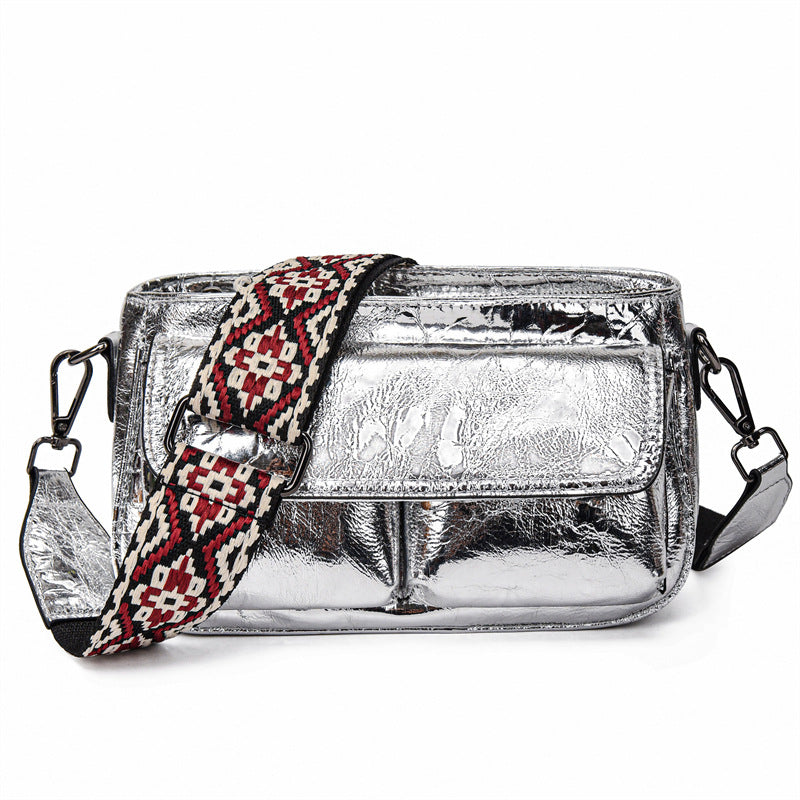 Women's Genuine Leather Burst Crack Cowhide Fashion Crossbody Bags