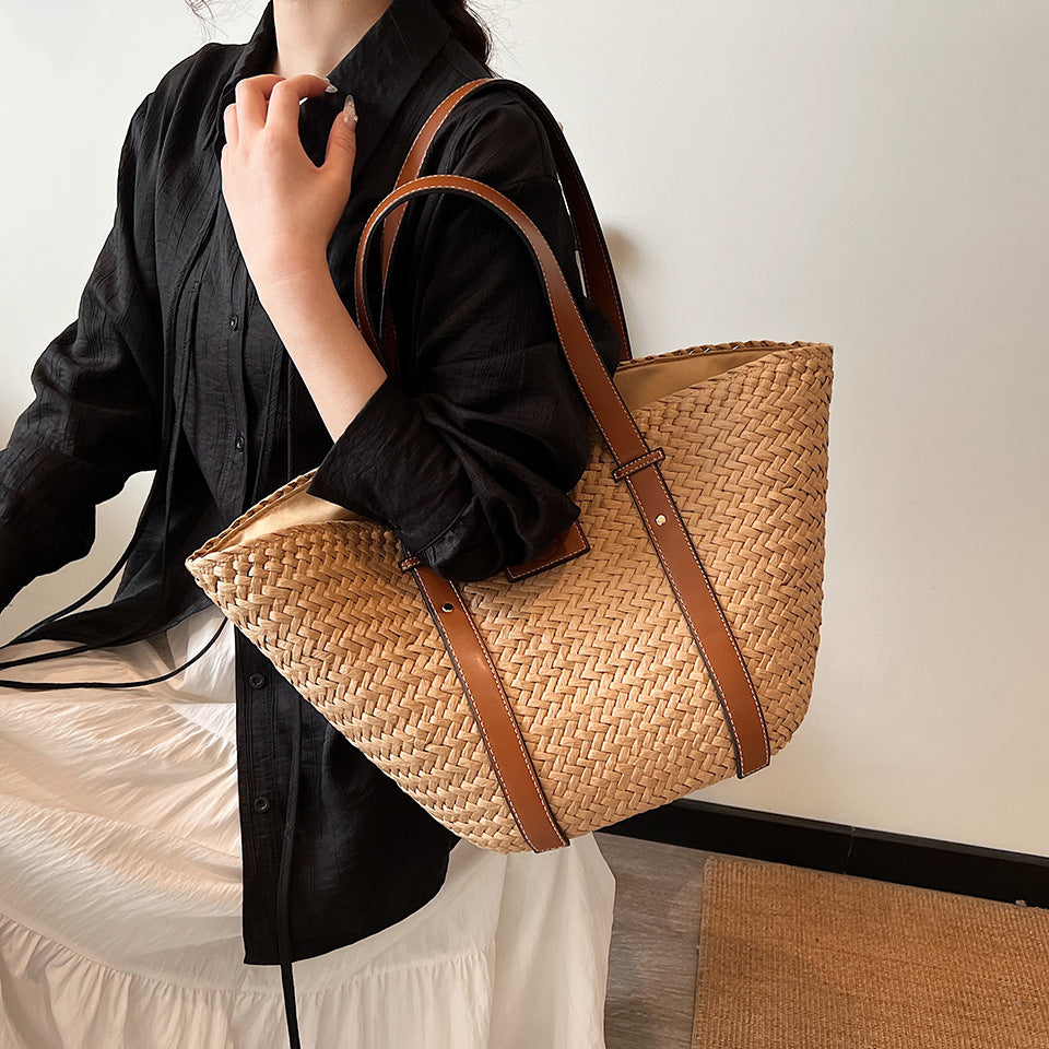 Large Capacity Straw Woven French Portable Crossbody Bags