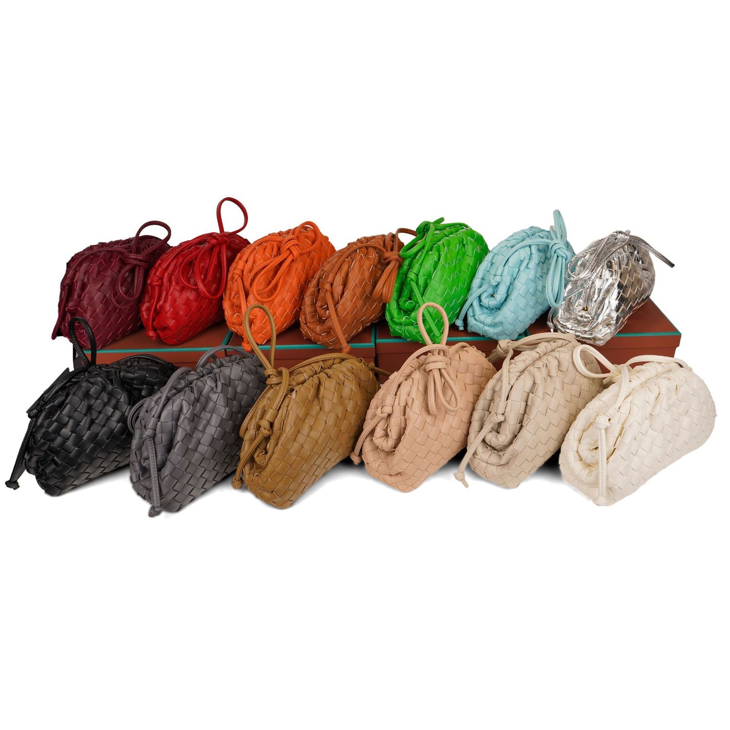 Women's Hand-woven Cloud Stylish Textured High Dumpling Crossbody Bags