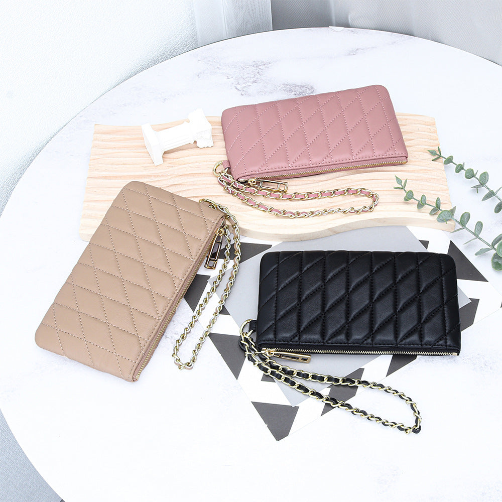 Women's Fashion Embroidery Classic Style Long Mobile Storage Bags