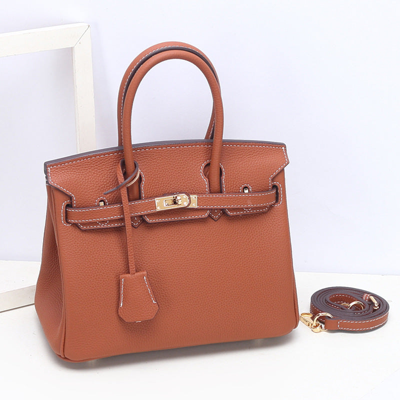 Women's Grain First Layer Cowhide Genuine Leather Handbags