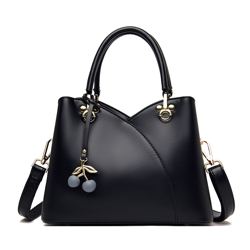 Women's Style Trendy Solid Color Stitching Soft Handbags