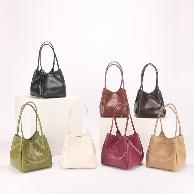 Women's Retro Genuine Leather Simple Fashion Lizard Shoulder Bags
