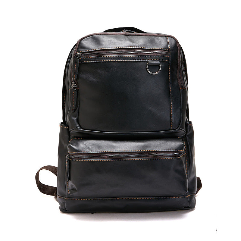 Men's Leather Business First Layer Cowhide Trendy Backpacks