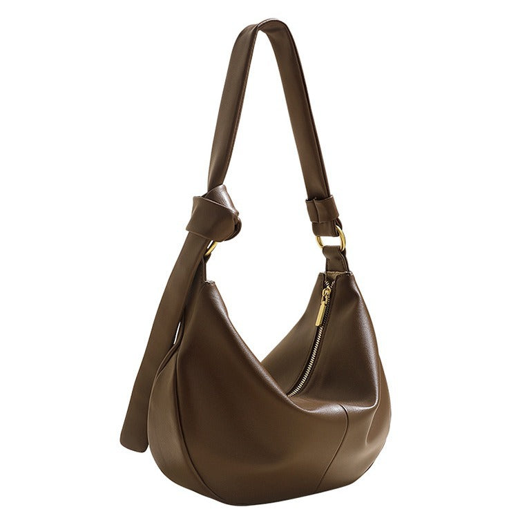 Simple Large Capacity Female Niche Genuine Crossbody Bags
