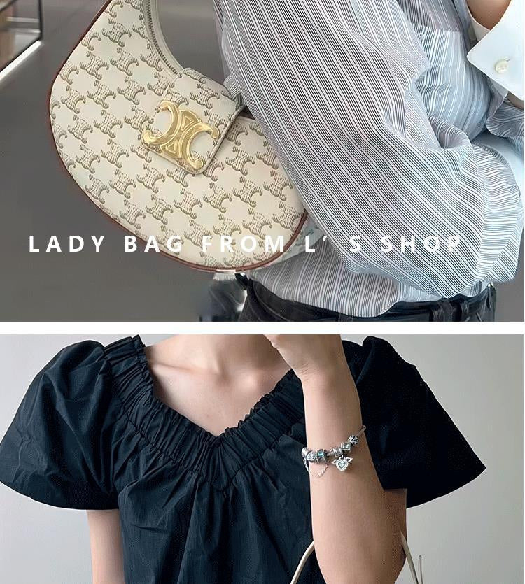 Women's High-grade Arc Underarm Presbyopic Selenodont Simple Handbags
