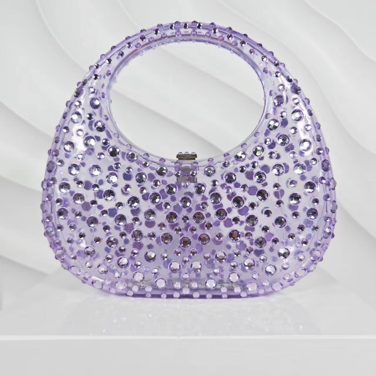Women's Shiny Diamond Transparent Acrylic Box Dinner Evening Bags