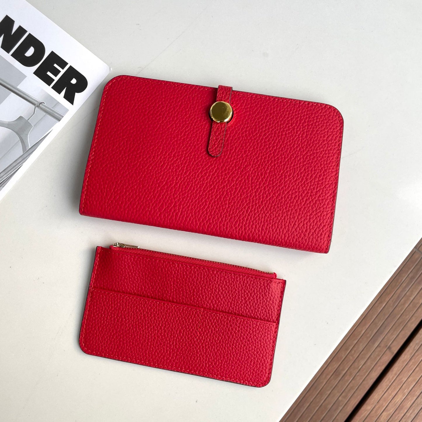 Women's Layer Cowhide Long Passport Folding Large Ladies Wallets