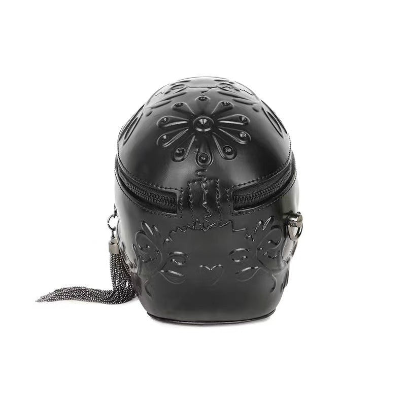 Male Female Personality Funny Black Skull Crossbody Bags
