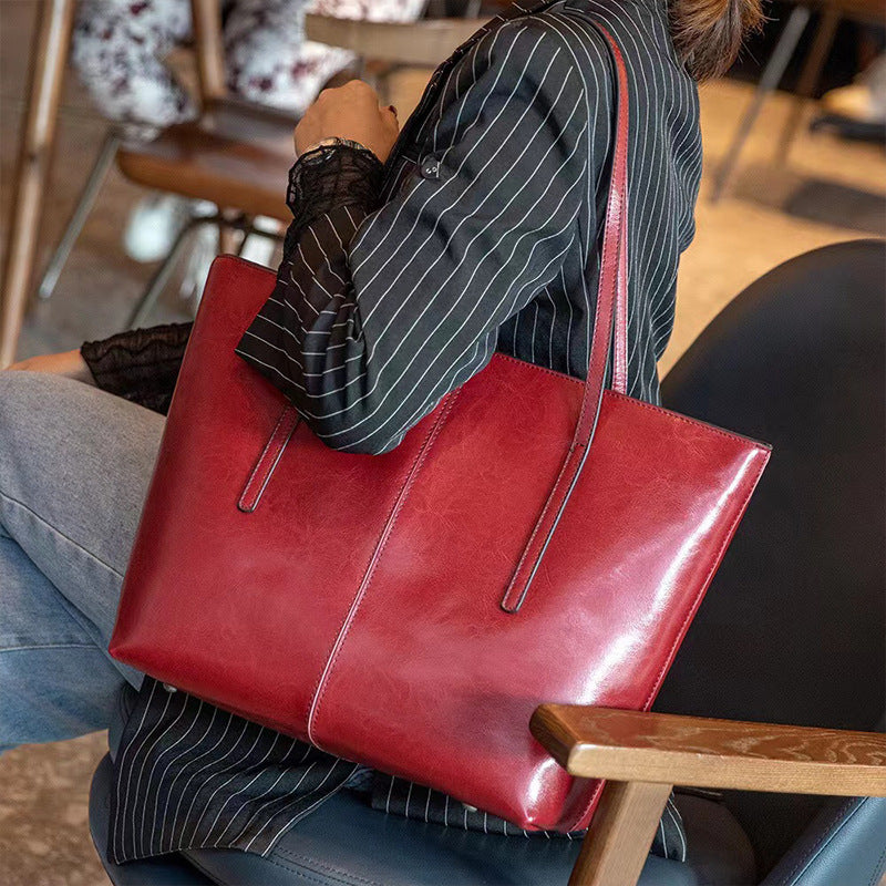 Women's Underarm Large Capacity Commuter Genuine Leather Crossbody Bags