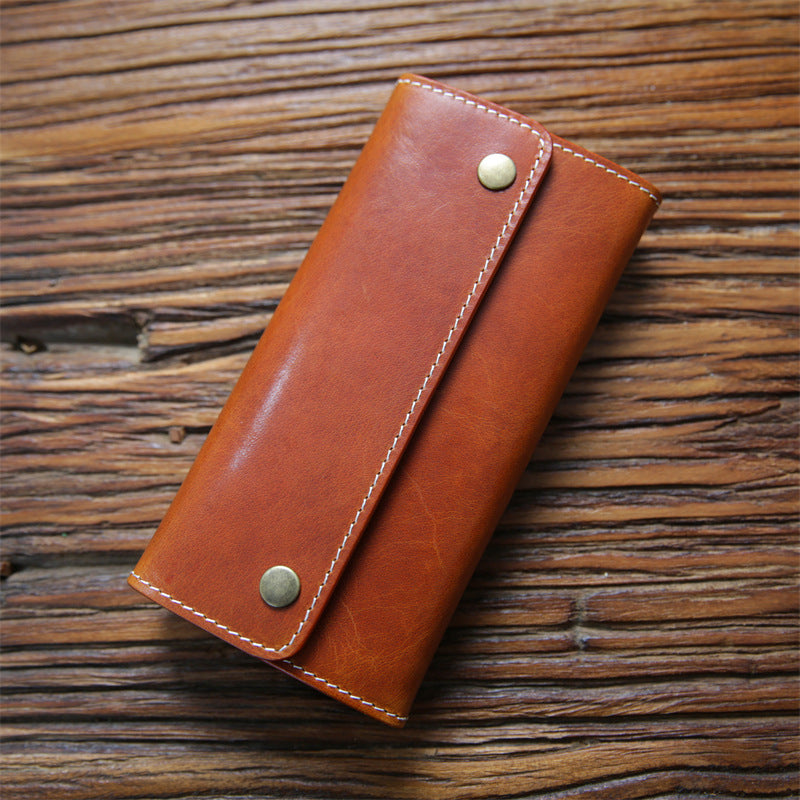 Women's & Men's & Handmade Italian Long Leather First Men's Wallets