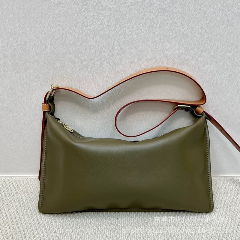 Women's Underarm Lambskin Portable Geometric Wang Armpit Bags