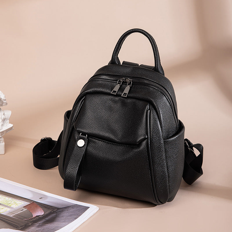 Women's Korean Soft Leather Mini Fashion Large Backpacks