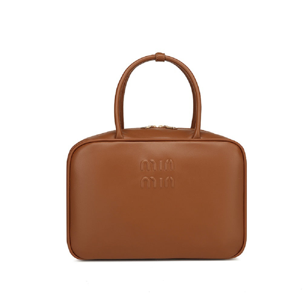 Women's Retro Large Capacity Bowling Boston Portable Handbags