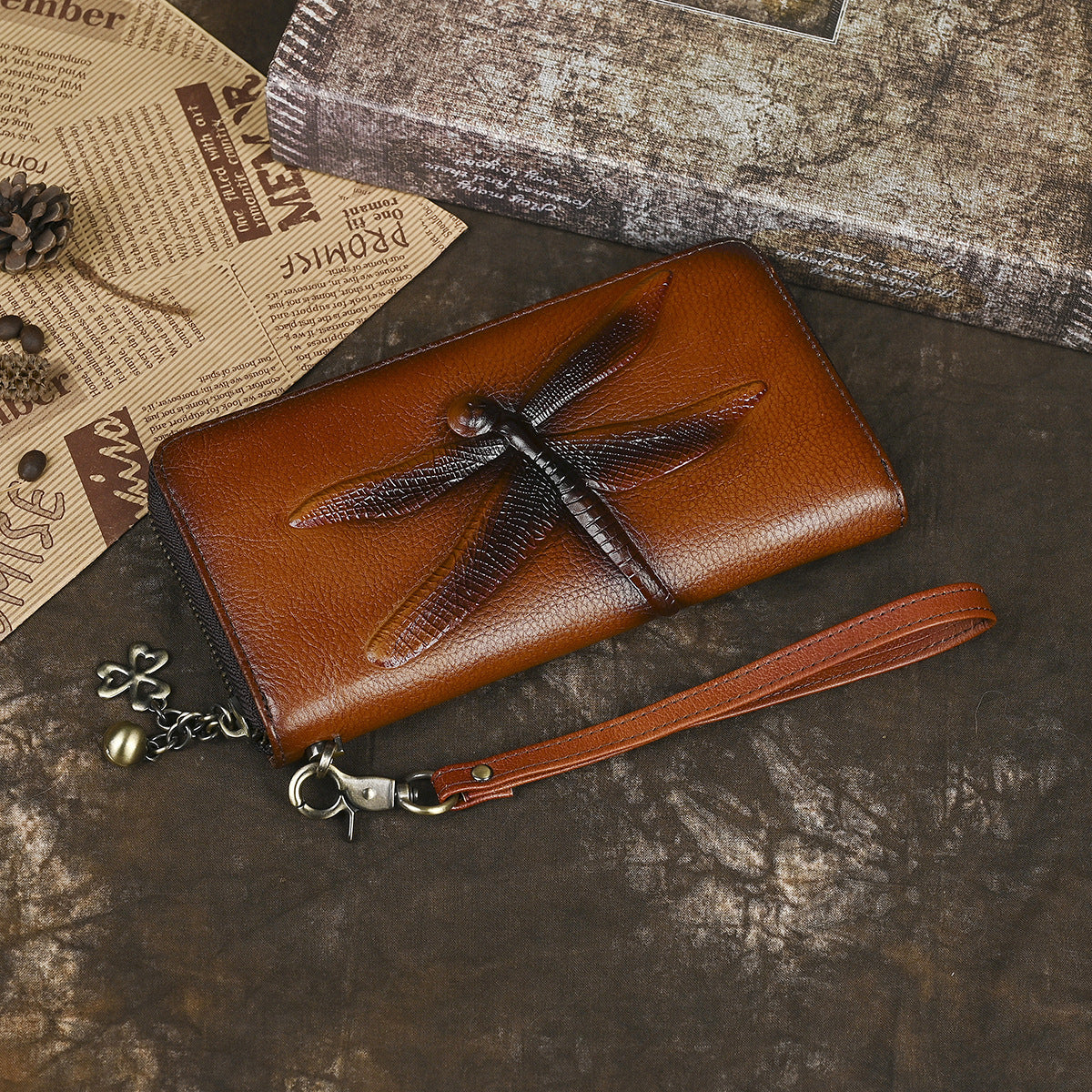 Women's Long Genuine Leather Clutch Trendy Vintage Ladies Wallets