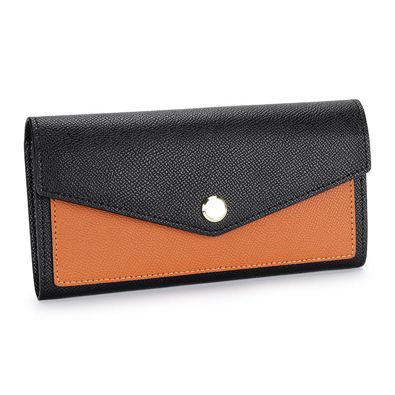 Women's Print Long Fashion Color Contrast Clutch Ladies Wallets