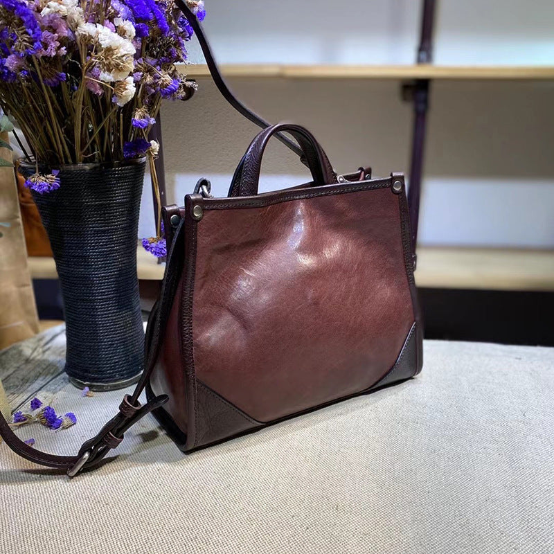 Women's Soft Leather Large Capacity Trendy Retro Handbags