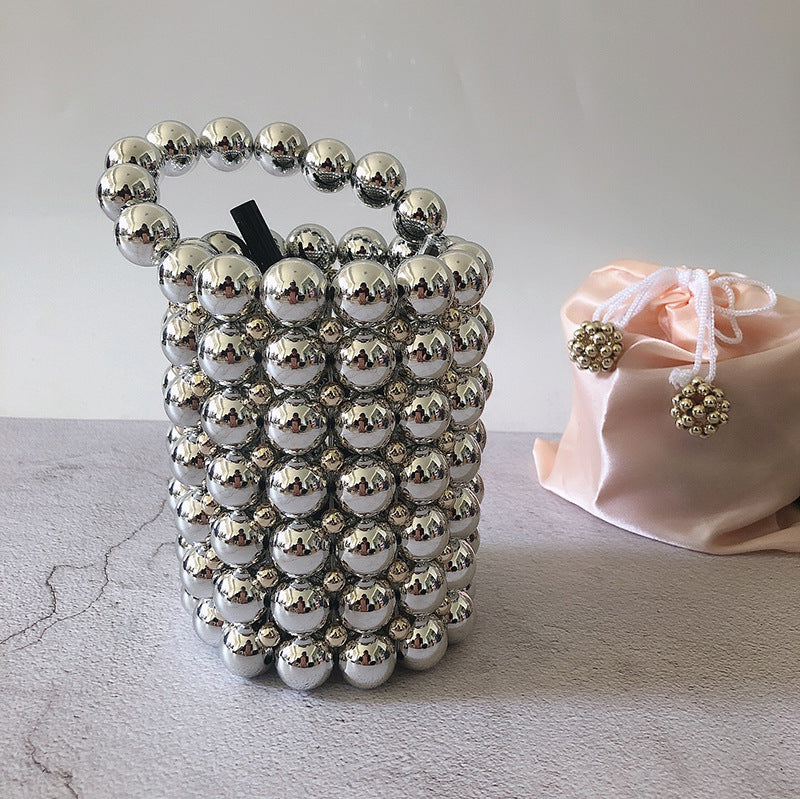 Women's Colored Pen Barrel Handmade Beaded Wedding Handbags