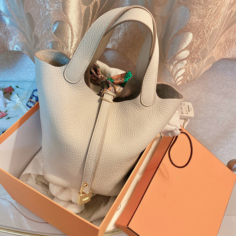 Women's Vegetable Basket Cowhide Portable Bridal Wedding Handbags