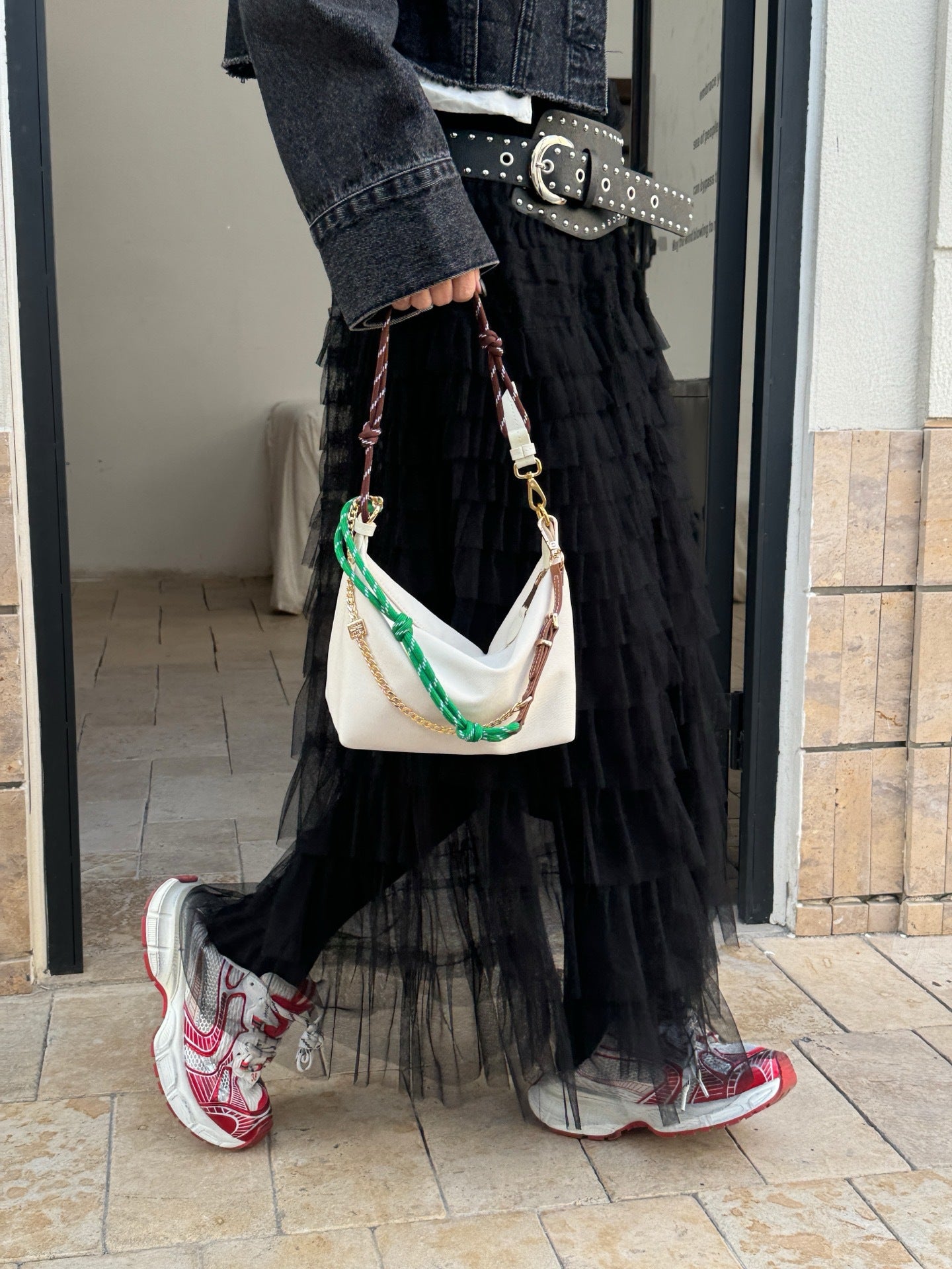 Matching Lunch Box Contrast Color Canvas Shoulder Bags