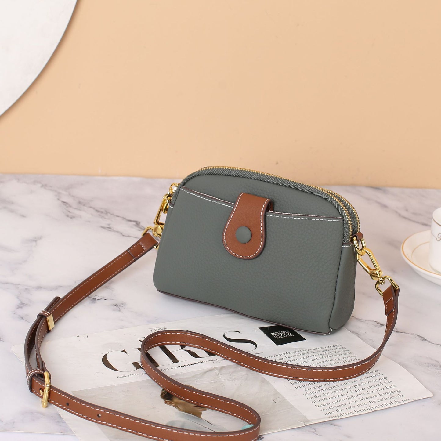 Women's Genuine Leather Fashion First Layer Cowhide Crossbody Bags