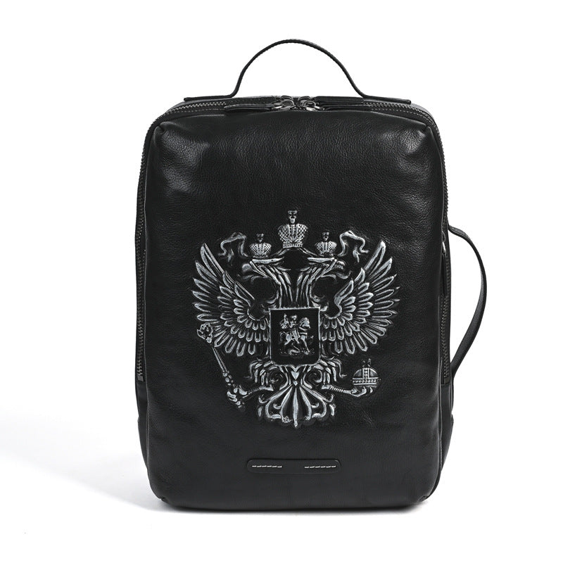 Men's Trendy Head Layer Vegetable Tanning Leather Backpacks