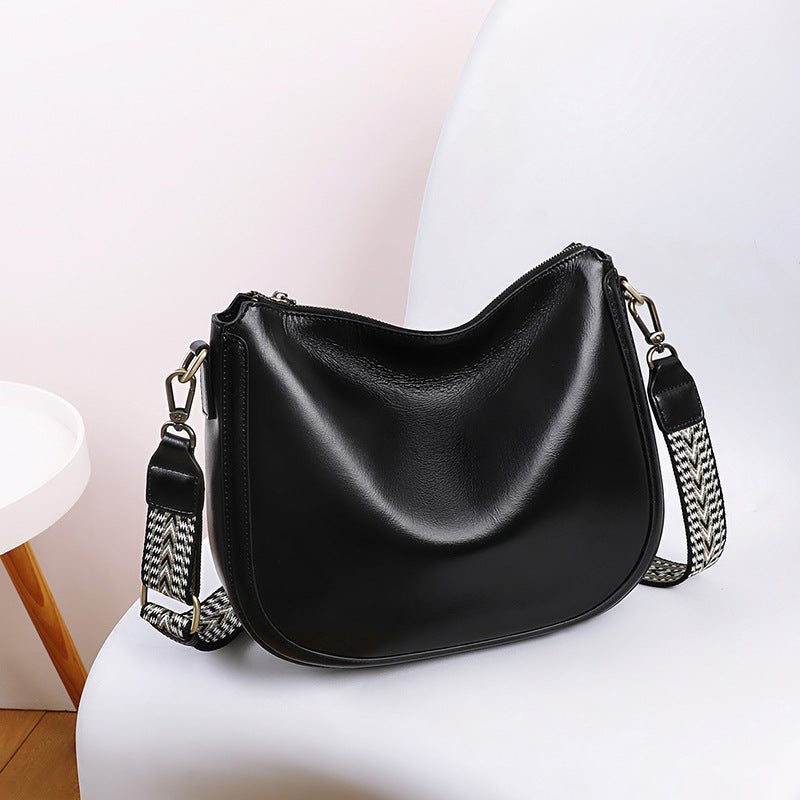 Women's Saddle Genuine Leather Versatile Large Capacity Crossbody Bags
